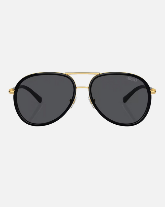 VERSACE VE2260 AVIATOR FULL RIM SUNGLASSES – BLACK