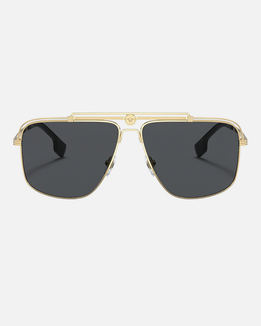 VERSACE VE2242 GUNMETAL SUNGLASSES – GOLD